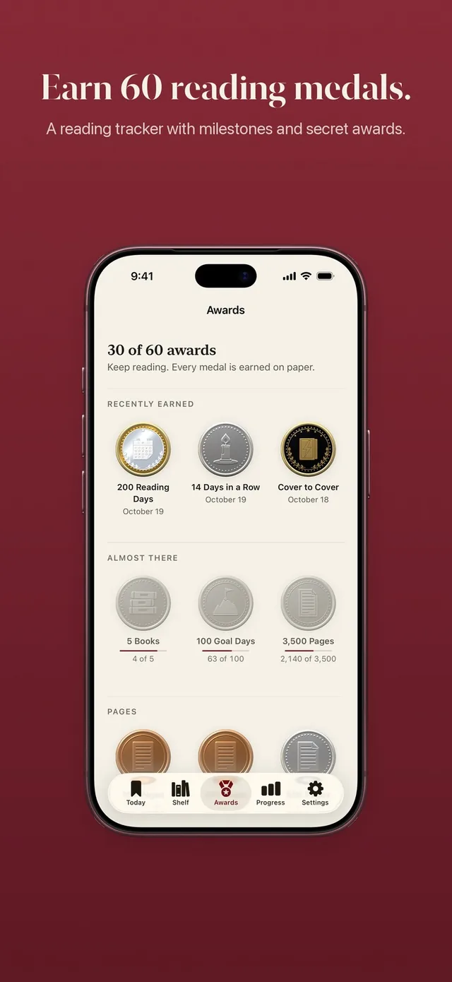 ReadFirst awards: 30 of 60 reading medals earned, bronze, silver, gold and a secret medal in black and gold